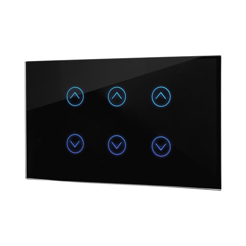 מתג טאץ' חכם ל-3 תריסים זכוכית שחורה 3 מודול WIFI