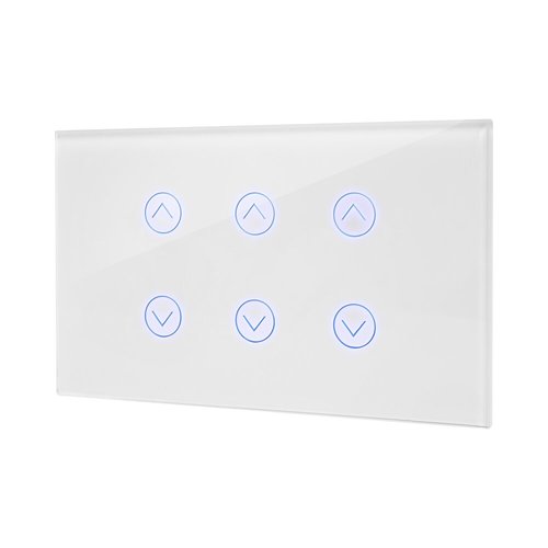 מתג טאץ' חכם ל-3 תריסים זכוכית לבנה 3 מודול WIFI