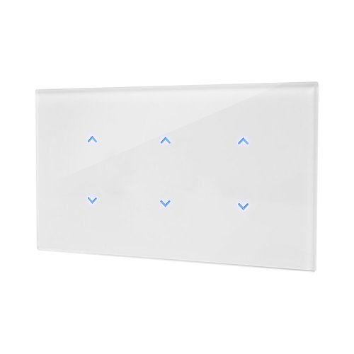 מתג טאץ' חכם ל-3 צלונים זכוכית לבנה 4 מודול ZIGBEE