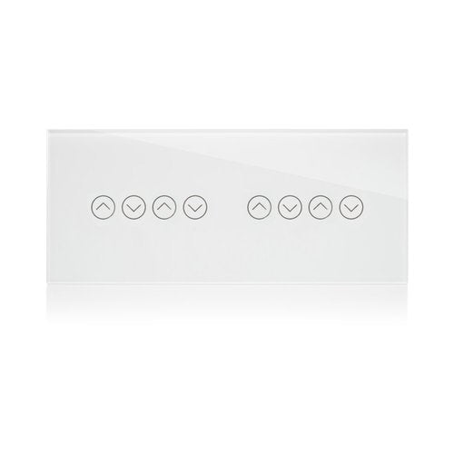 מתג טאץ' חכם ל-4 תריסים זכוכית לבנה 6 מודול WIFI