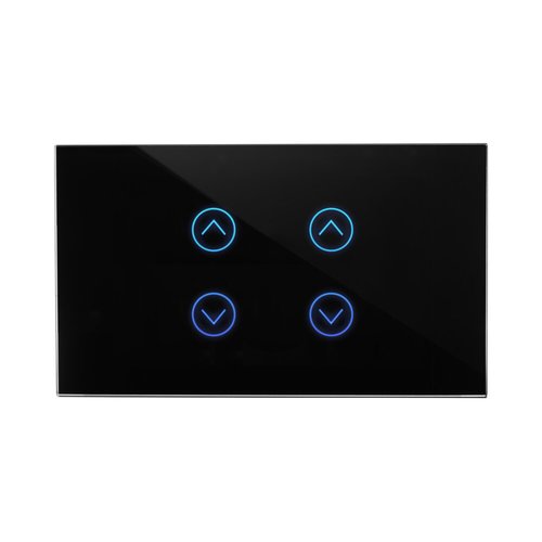 מתג טאץ חכם לתריס כפול זכוכית שחורה 3 מודול WIFI