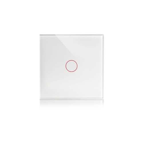 מתג טאץ' חכם לתאורה לחצן אחד זכוכית לבנה WIFI 60mm