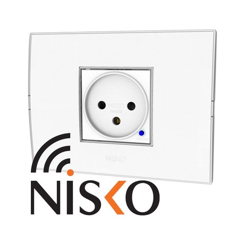 שקע חכם מובנה לסדרת NISKO SWITCH לבן