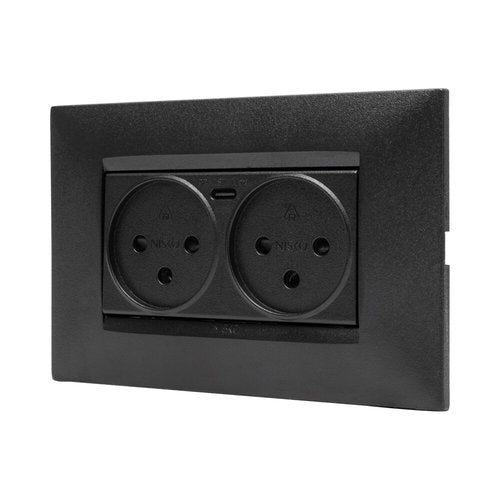 שקע כפול עם מטען USB מהיר אוניברסלי TYPE C PD ניסקו סוויץ' (35052224)