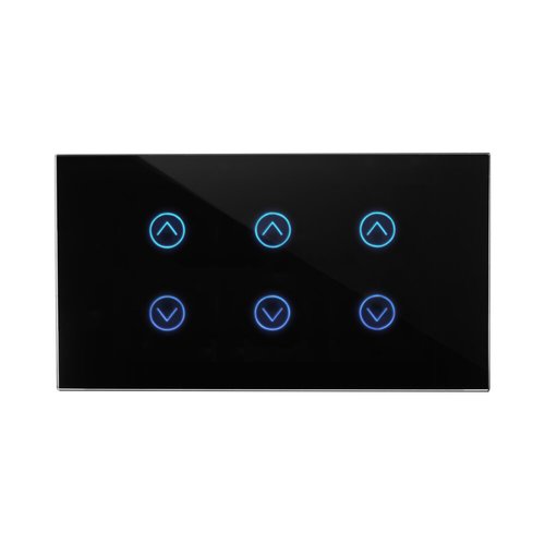 מתג טאץ' חכם ל-3 תריסים זכוכית שחורה 4 מודול WIFI