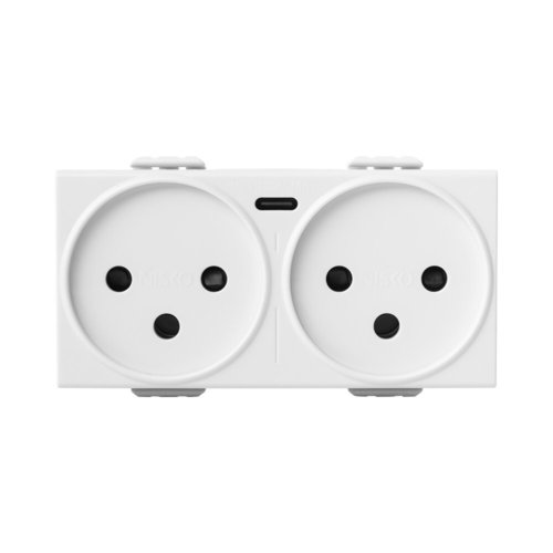 שקע כפול עם מטען USB מהיר אוניברסלי TYPE C PD ניסקו סוויץ' (35022224)