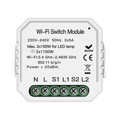 מודול חכם נסתר תאורה 2 הדלקות WIFI