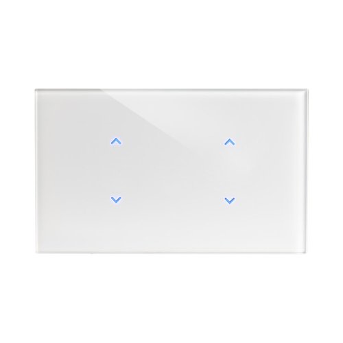 מתג טאץ' חכם ל-2 צלונים זכוכית לבנה 3 מודול ZIGBEE