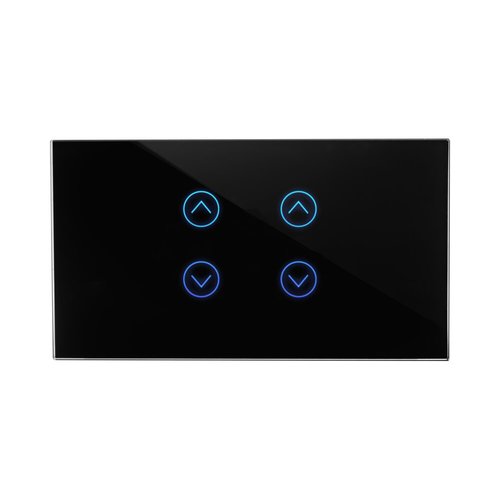 מתג טאץ חכם לתריס כפול זכוכית שחורה 4 מודול WIFI
