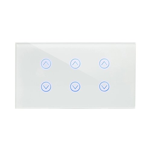 מתג טאץ' חכם ל-3 תריסים זכוכית לבנה 4 מודול ZIGBEE