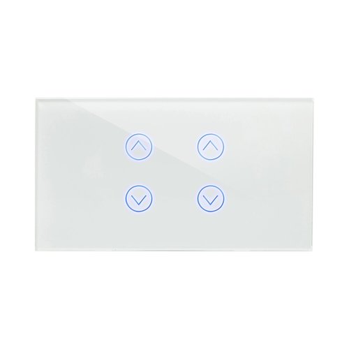 מתג טאץ' חכם ל-2 תריסים זכוכית לבנה 4 מודול ZIGBEE