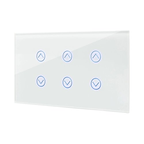 מתג טאץ' חכם ל-3 תריסים זכוכית לבנה 4 מודול WIFI
